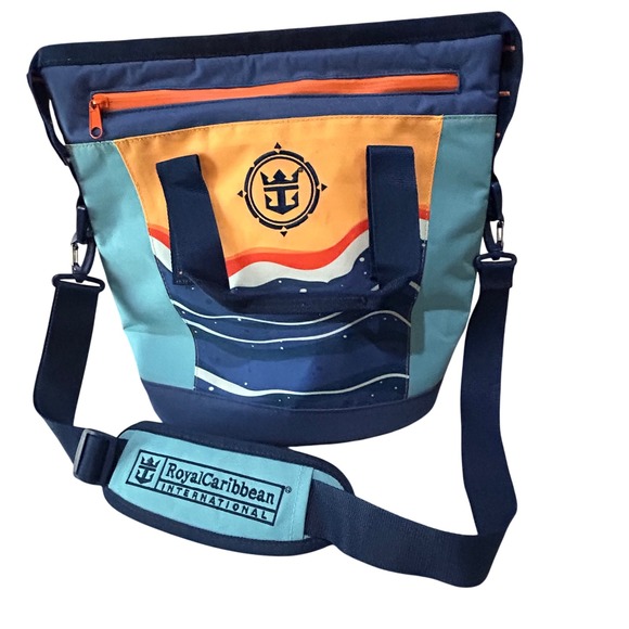 Royal Caribbean Cooler Tote Bag w/ Strap Orange Zipper Cruise Line Travel Beach - Picture 1 of 9